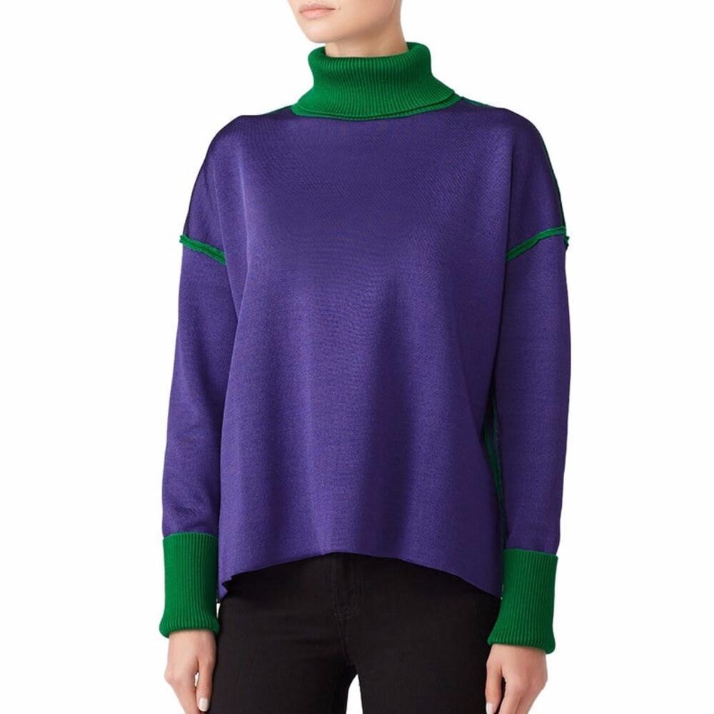 Marni Colorblock Turtleneck sweater purple green - 40 (US 4)